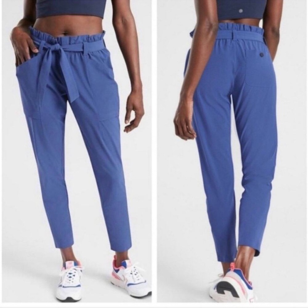 Athleta Blue Tie-Waist Pants
